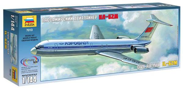 Модель сборная Советский пассажирский авиалайнер Ил-62М